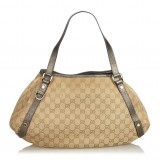 Gucci Vintage - GG Jacquard Pelham Tote Bag - Brown - Leather Handbag - Luxury High Quality