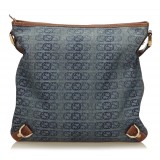 Gucci Vintage - Jacquard Abbey Crossbody Bag - Blue - Leather Handbag - Luxury High Quality