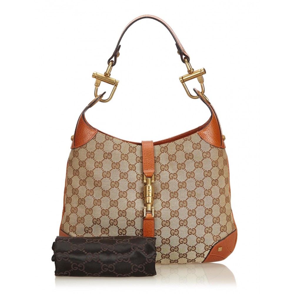 Gucci Vintage - Guccissima New Jackie Jacquard Hobo Bag - Brown - Leather Handbag - Luxury High ...