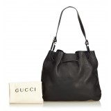 Gucci Vintage - Leather Drawstring Shoulder Bag - Black - Leather Handbag - Luxury High Quality