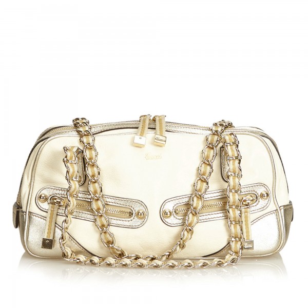 Gucci Vintage - Leather Princy Shoulder Bag - White - Leather Handbag - Luxury High Quality