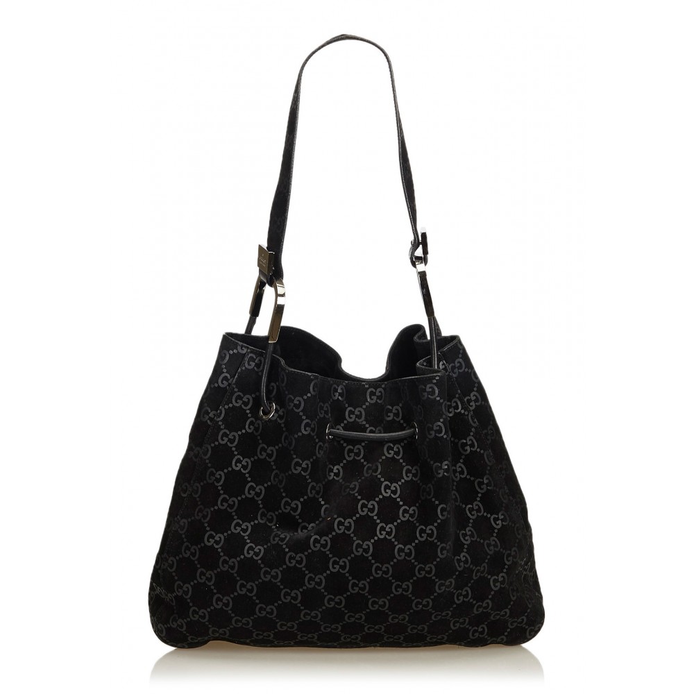 Gucci Vintage - Guccissima Jacquard Tote Bag - Black - Leather Handbag - Luxury  High Quality - Avvenice