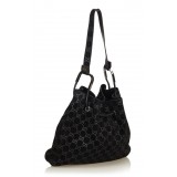 Gucci Vintage - Guccissima Jacquard Tote Bag - Black - Leather Handbag - Luxury High Quality