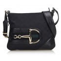 Gucci Vintage - GG Canvas Hasler Crossbody Bag - Black - Leather Handbag - Luxury High Quality