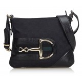 Gucci Vintage - GG Canvas Hasler Crossbody Bag - Nero - Borsa in Pelle - Alta Qualità Luxury