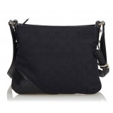 Gucci Vintage - GG Canvas Hasler Crossbody Bag - Black - Leather Handbag - Luxury High Quality