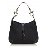 Gucci Vintage - GG New Jackie Jacquard Hobo Bag - Black - Leather Handbag - Luxury High Quality