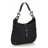 Gucci Vintage - GG New Jackie Jacquard Hobo Bag - Black - Leather Handbag - Luxury High Quality