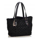 Gucci Vintage - GG Mouton Jolicoeur Tote Bag - Black - Leather Handbag - Luxury High Quality