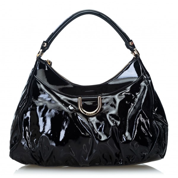 Gucci Vintage - Leather Abbey D-Ring Hobo Bag - Nero - Borsa in Pelle - Alta Qualità Luxury
