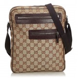 Gucci Vintage - GG Jacquard Crossbody Bag - Brown - Leather Handbag - Luxury High Quality