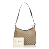 Gucci Vintage - GG Web Jacquard Shoulder Bag - Brown - Leather Handbag - Luxury High Quality