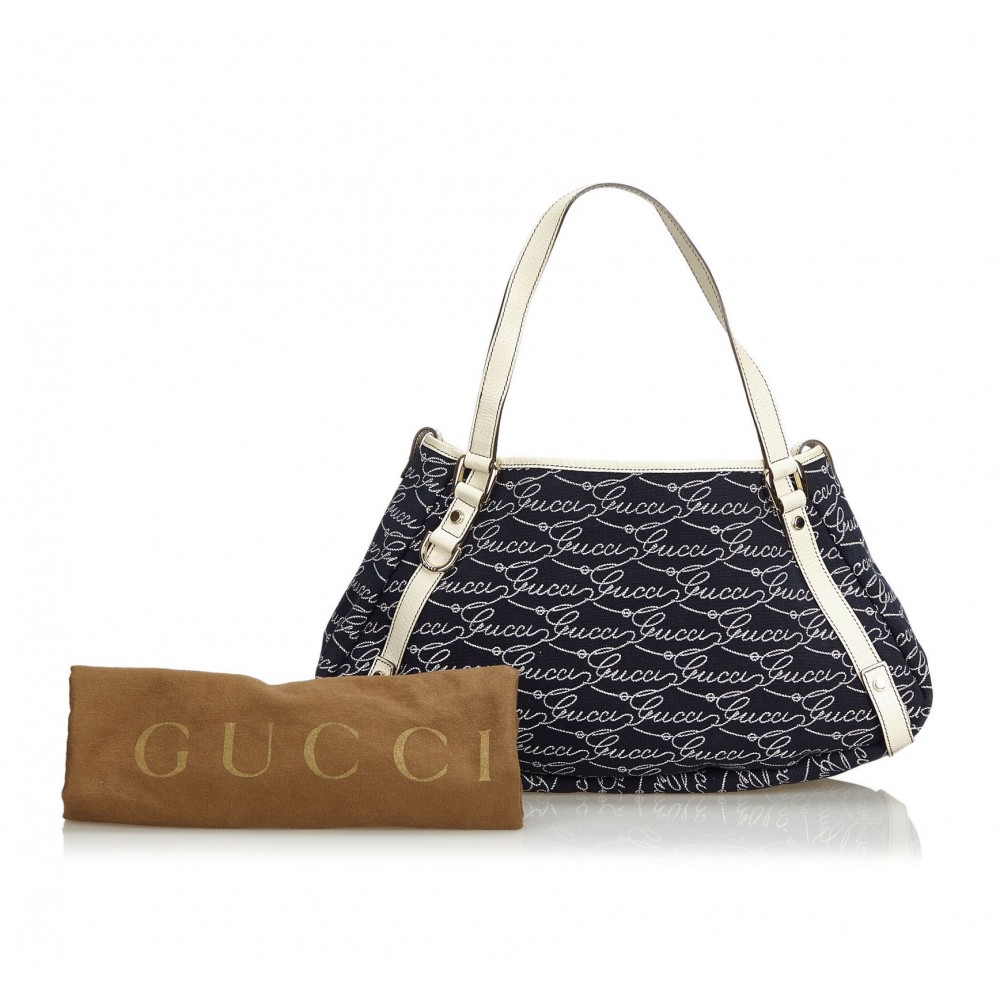 Gucci Vintage - Canvas Abbey Tote Bag - Blue - Leather Handbag - Luxury  High Quality - Avvenice