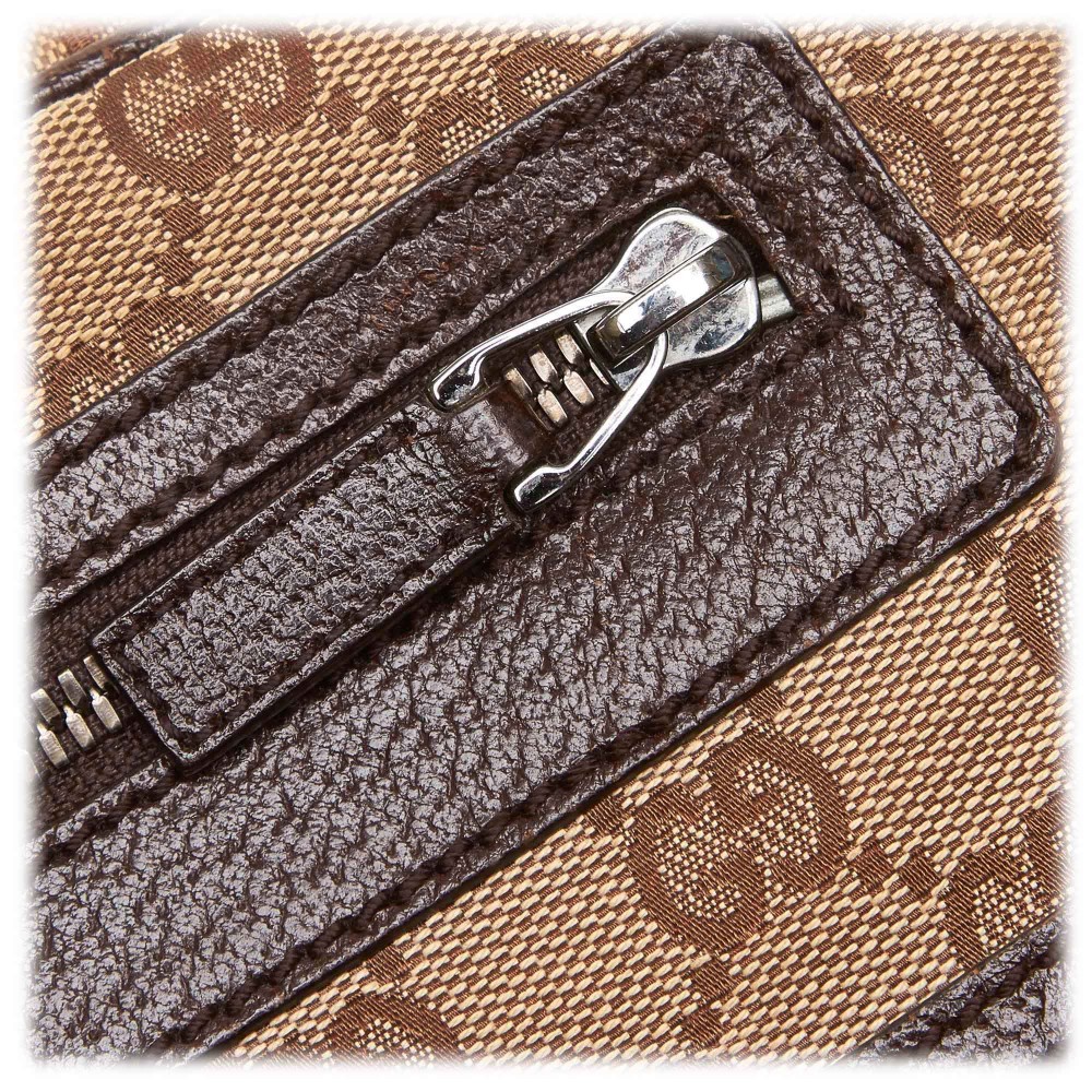 Gucci Vintage - GG Jacquard Crossbody Bag - Brown - Leather Handbag - Luxury High Quality - Avvenice