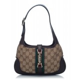 Gucci Vintage - Guccissima Web Canvas Jackie Shoulder Bag - Brown - Leather Handbag - Luxury High Quality