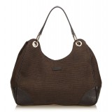 Gucci Vintage - Canvas Hobo Bag - Brown - Leather Handbag - Luxury High Quality