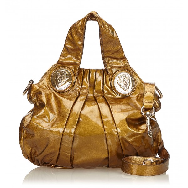 Gucci Vintage - Patent Leather Hysteria Bag - Gold - Leather Handbag - Luxury High Quality