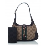 Gucci Vintage - Guccissima Web Canvas Jackie Shoulder Bag - Brown - Leather Handbag - Luxury High Quality