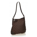 Gucci Vintage - GG Canvas Shoulder Bag - Brown - Leather Handbag - Luxury High Quality