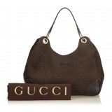 Gucci Vintage - Canvas Hobo Bag - Brown - Leather Handbag - Luxury High Quality