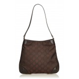 Gucci Vintage - GG Canvas Shoulder Bag - Brown - Leather Handbag - Luxury High Quality