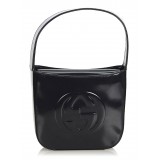 Gucci Vintage - Double G Patent Leather Handbag Bag - Black - Leather Handbag - Luxury High Quality