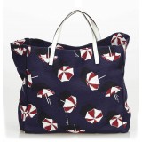 Gucci Vintage - Printed Nylon Tote Bag - Blu - Borsa in Pelle - Alta Qualità Luxury