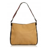 Gucci Vintage - Web Canvas Shoulder Bag - Brown - Leather Handbag - Luxury High Quality