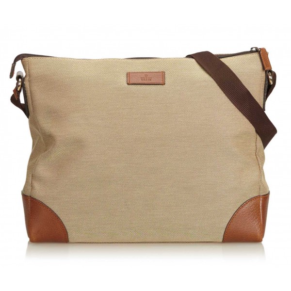 Gucci Vintage - Canvas Crossbody Bag - Brown - Leather Handbag - Luxury High Quality