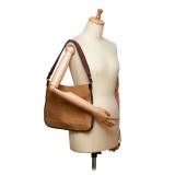 Gucci Vintage - Web Canvas Shoulder Bag - Brown - Leather Handbag - Luxury High Quality