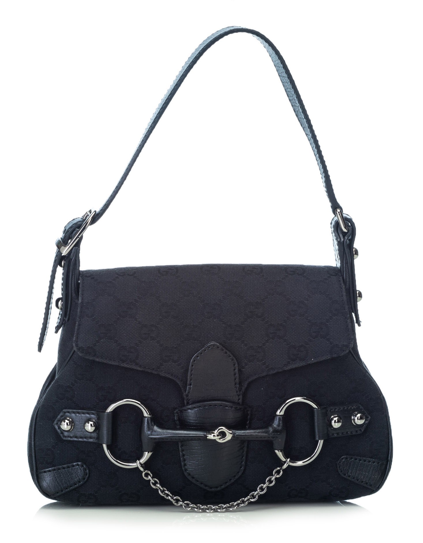 Gucci, Bags, Vintage Gucci 955 Horsebit Black Leather Purse