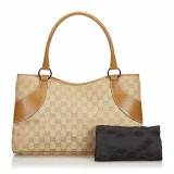 Gucci Vintage - GG Jacquard Tote Bag - Brown - Leather Handbag - Luxury High Quality