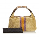 Gucci Vintage - Velour Horsebit Hobo Bag - Marrone - Borsa in Pelle - Alta Qualità Luxury