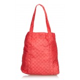 Gucci Vintage - GG Teddy Bear Folding Tote Bag - Red - Leather Handbag - Luxury High Quality