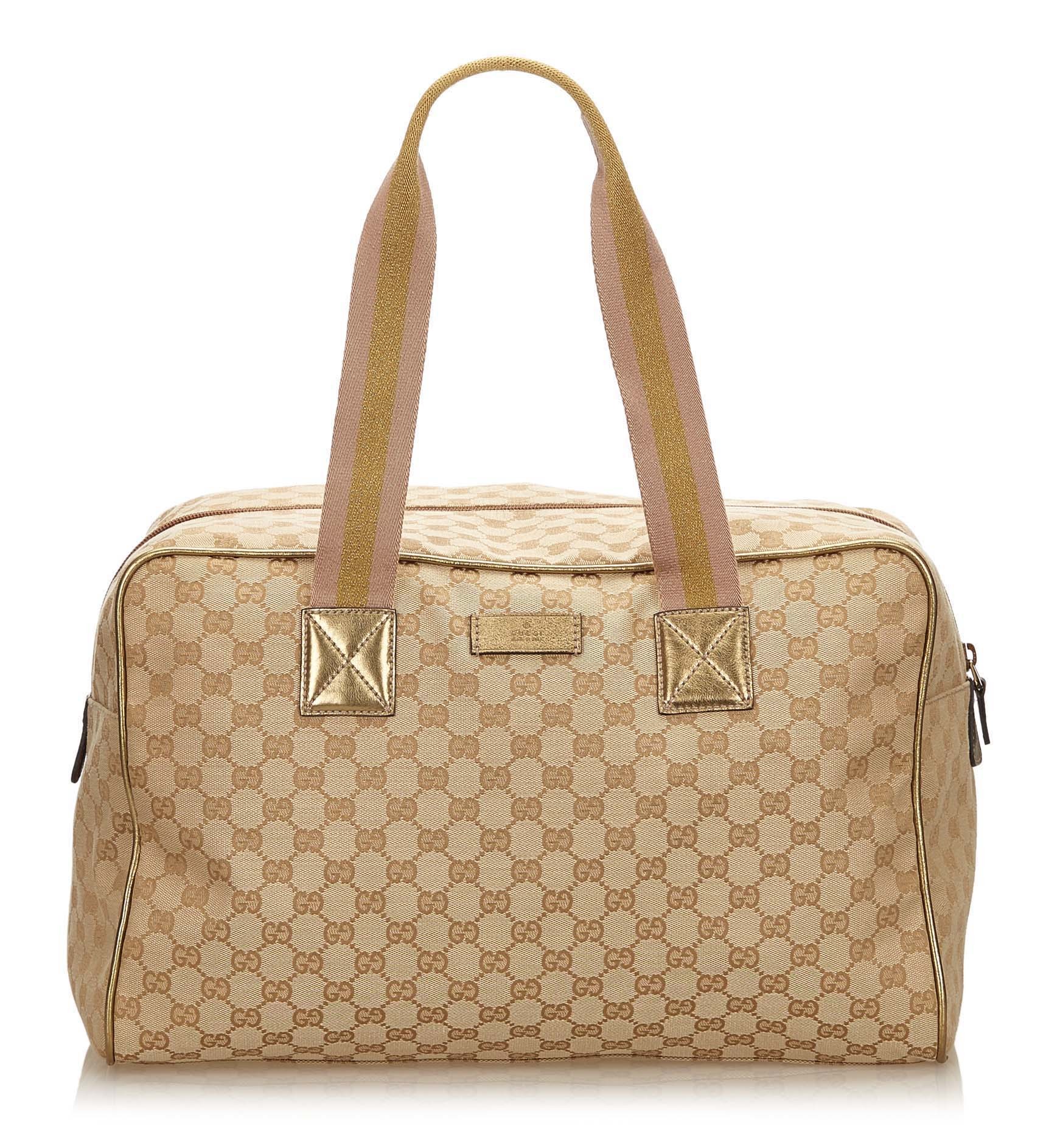 Gucci Vintage - Guccissima Jacquard Travel Bag - Brown - Leather Handbag -  Luxury High Quality - Avvenice