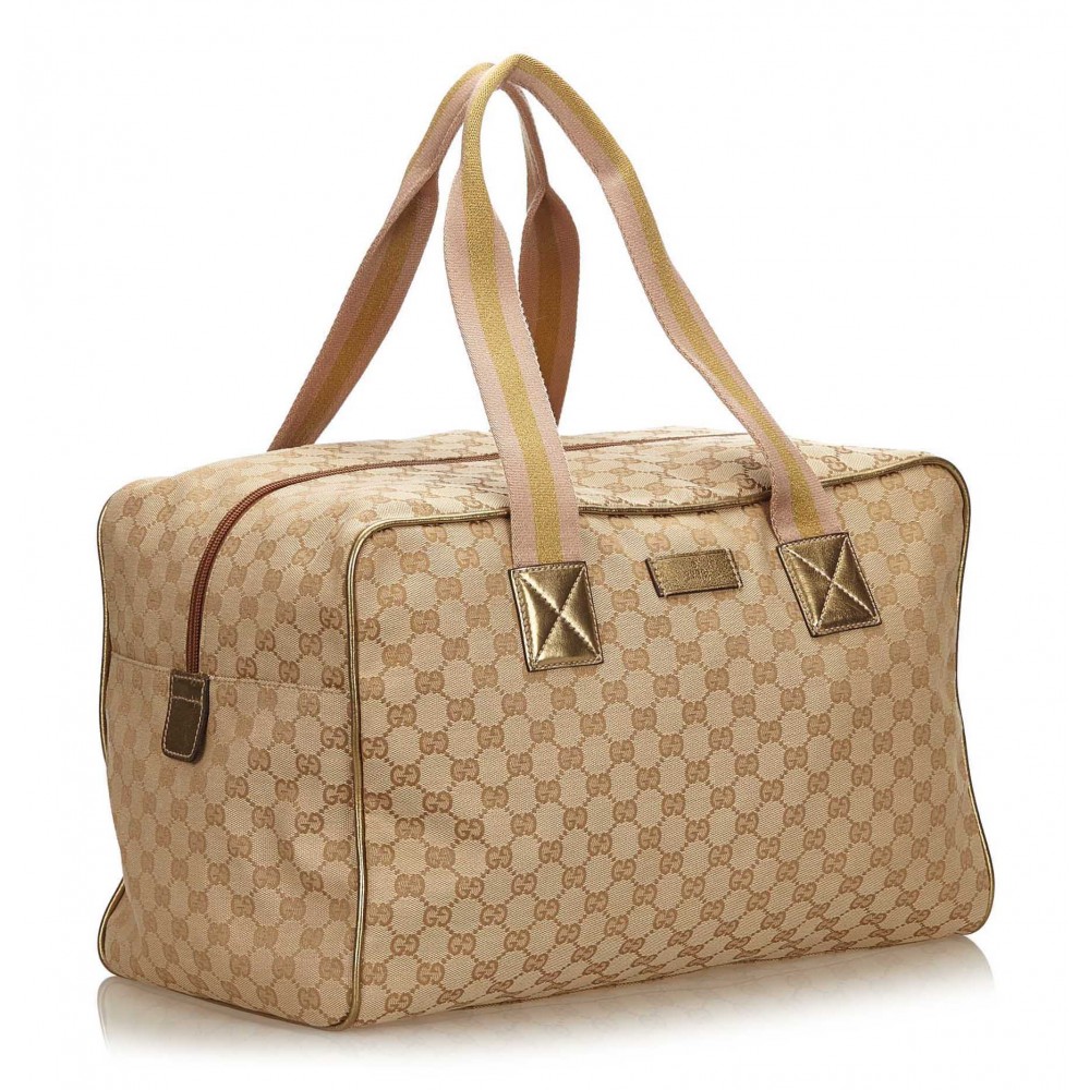 Gucci Vintage - Guccissima Jacquard Travel Bag - Brown - Leather Handbag - Luxury High Quality ...