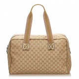 Gucci Vintage - Guccissima Jacquard Travel Bag - Brown - Leather Handbag - Luxury High Quality