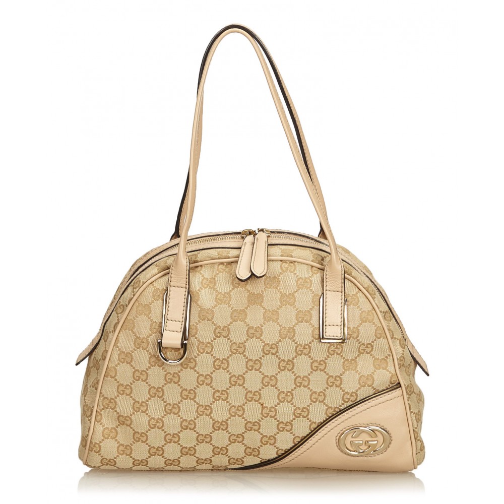 Gucci Vintage - Guccissima Canvas Britt Shoulder Bag - Brown - Leather Handbag - Luxury High ...