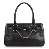 Gucci Vintage - Horsebit Leather Handbag Bag - Black - Leather Handbag - Luxury High Quality