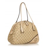 Gucci Vintage - Guccissima Canvas Britt Shoulder Bag - Brown - Leather Handbag - Luxury High Quality