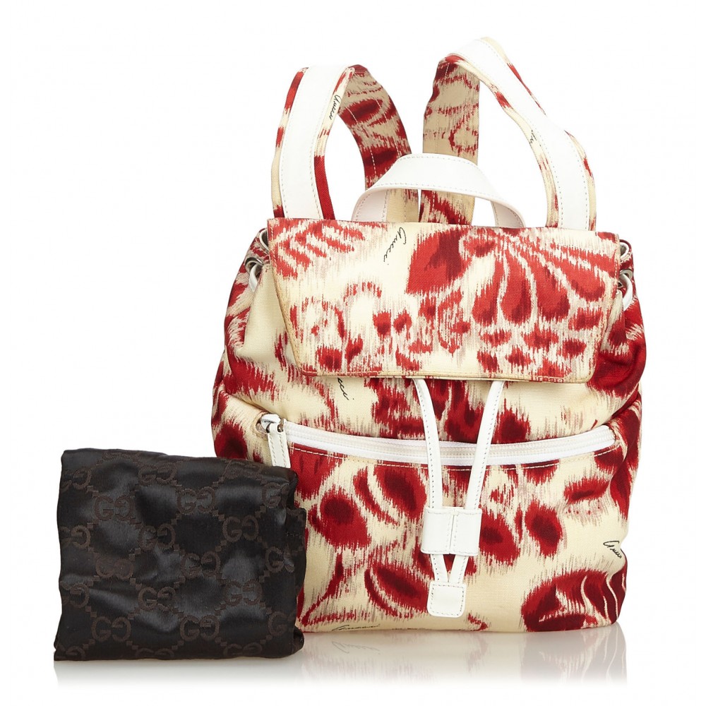 Gucci Vintage - Nylon Backpack - White Red - Leather Backpack - Luxury High  Quality - Avvenice