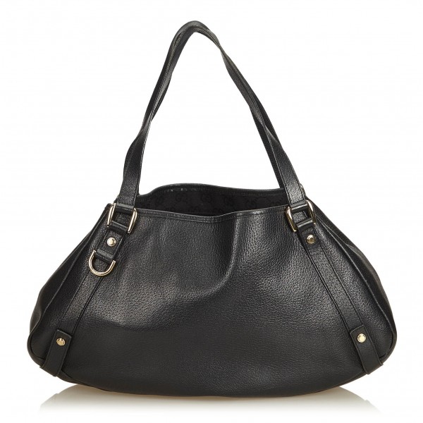 Gucci Vintage - Leather Pelham Tote Bag - Black - Leather Handbag - Luxury High Quality