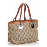 Gucci Vintage - GG Jacquard Tote Bag - Marrone - Borsa in Pelle - Alta Qualità Luxury