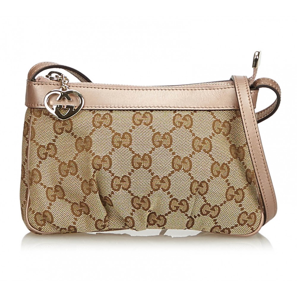 Gucci Vintage - GG Jacquard Crossbody Bag - Brown - Leather Handbag - Luxury High Quality - Avvenice