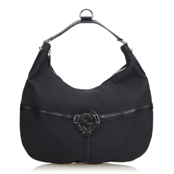 Gucci Vintage - GG Suede Hobo Bag - Black - Leather Handbag - Luxury High  Quality - Avvenice