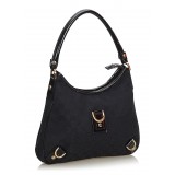 Gucci Vintage - GG Jacquard Abbey Shoulder Bag - Black - Leather Handbag - Luxury High Quality