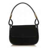 Gucci Vintage - Nubuck Leather Baguette Bag - Black - Leather Handbag - Luxury High Quality