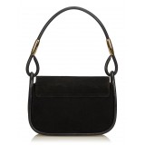 Gucci Vintage - Nubuck Leather Baguette Bag - Black - Leather Handbag - Luxury High Quality