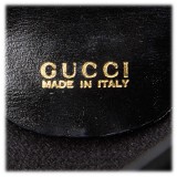 Gucci Vintage - Nubuck Leather Baguette Bag - Black - Leather Handbag - Luxury High Quality