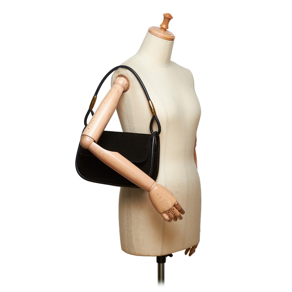 100% AUTH GUCCI Black Canvas & Leather Boat Baguette / Pochette Bag — Luxe  & Beyond
